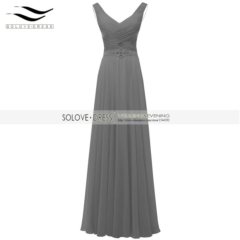 Серый Solovedress Кепки рукава реальные фотографии из бисера Шампанское длинное вечернее платье линия вечернее платье блесток Vestidos De fiesta SLP0007 - Цвет: Серый