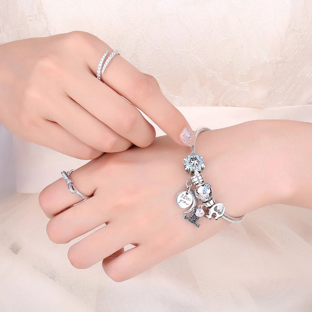 JewelryPalace 925 пробы серебро I love my Mother Бусы Подвески Серебро Оригинал Fit браслет