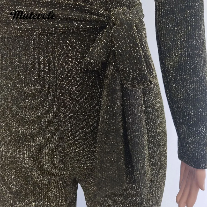 Mutevole Сексуальная Bodycon блестящие вечерние комбинезон Для женщин Повседневное с