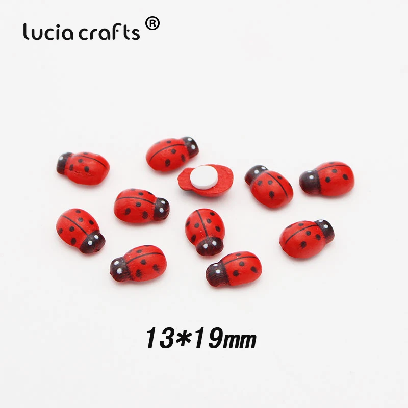 Lucia crafts мультиразмерные наклейки с рисунком божья коровка, губка, самоклеющиеся, микро пейзаж, ремесла E1309 - Цвет: 13x19mm  12pcs