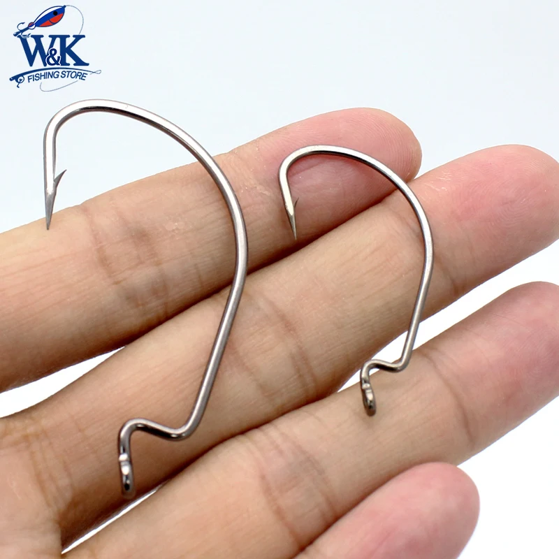 Single worm hook 50pcs soft lure fishing worm hook plastic fishing box packing