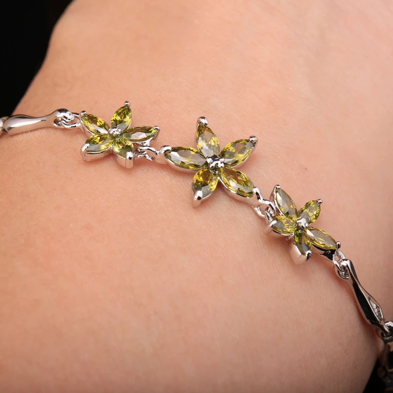 Гранат морганит Циркон посеребренный Argent &amp Link браслет-цепочка 7 дюймов S7908 |