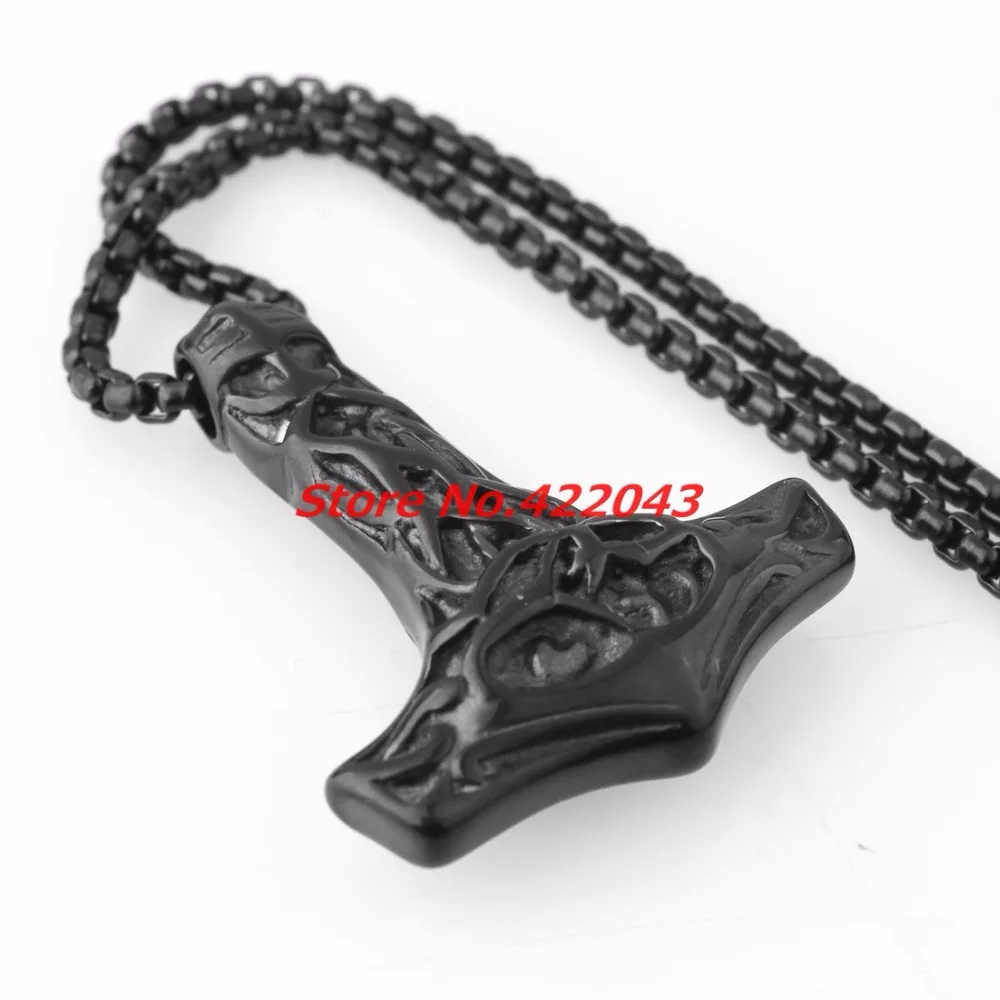 Крутое ожерелье в стиле панк подвески виде черного Тора колье из нержавеющей