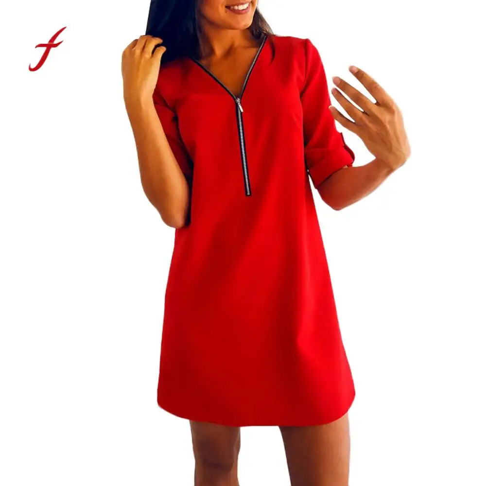 Женское платье 2019 Новое поступление модное с длинным рукавом v образным вырезом