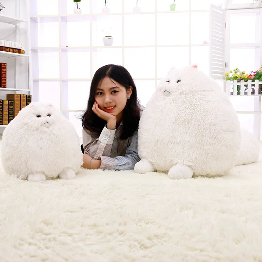 Прямая поставка Millffy Новое поступление милые Peluches белый круглый персидский кот чучело плюшевый котенок мягкая игрушка для маленьких девочек