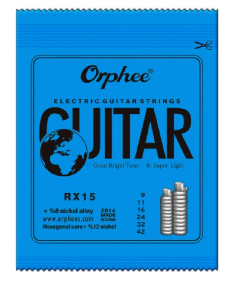 Белый Orphee практикованная Никелированная Стальная гитарная струна для электрогитары с оригинальной розничной упаковкой/100 комплектов - Цвет: Белый