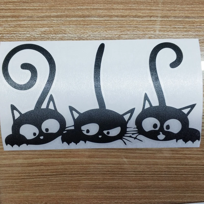 

Three Cutes Cats with Tails Car Vinyl Sticker Decal Bumper Sticker for Auto Cars Trucks Walls Windows