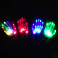 2pcs led luminous gloves rave lighting flashing finger glow flash colorful skeleton gloves party supplies dancing club props