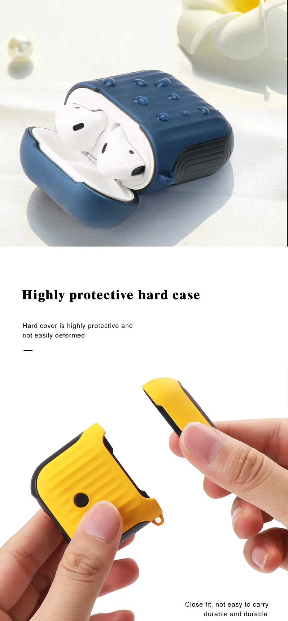 IKSNAIL для AirPods чехол Защитный силиконовый чехол беспроводной синий чехол для наушников противоударный чехол для наушников для Apple Airpod