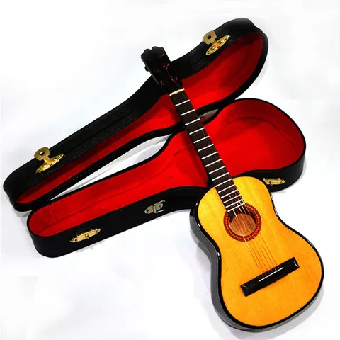 MoonEmbassy Классическая гитара модель музыкальный инструмент Миниатюрный стол Декор дисплей реалистичный музыкальный подарок