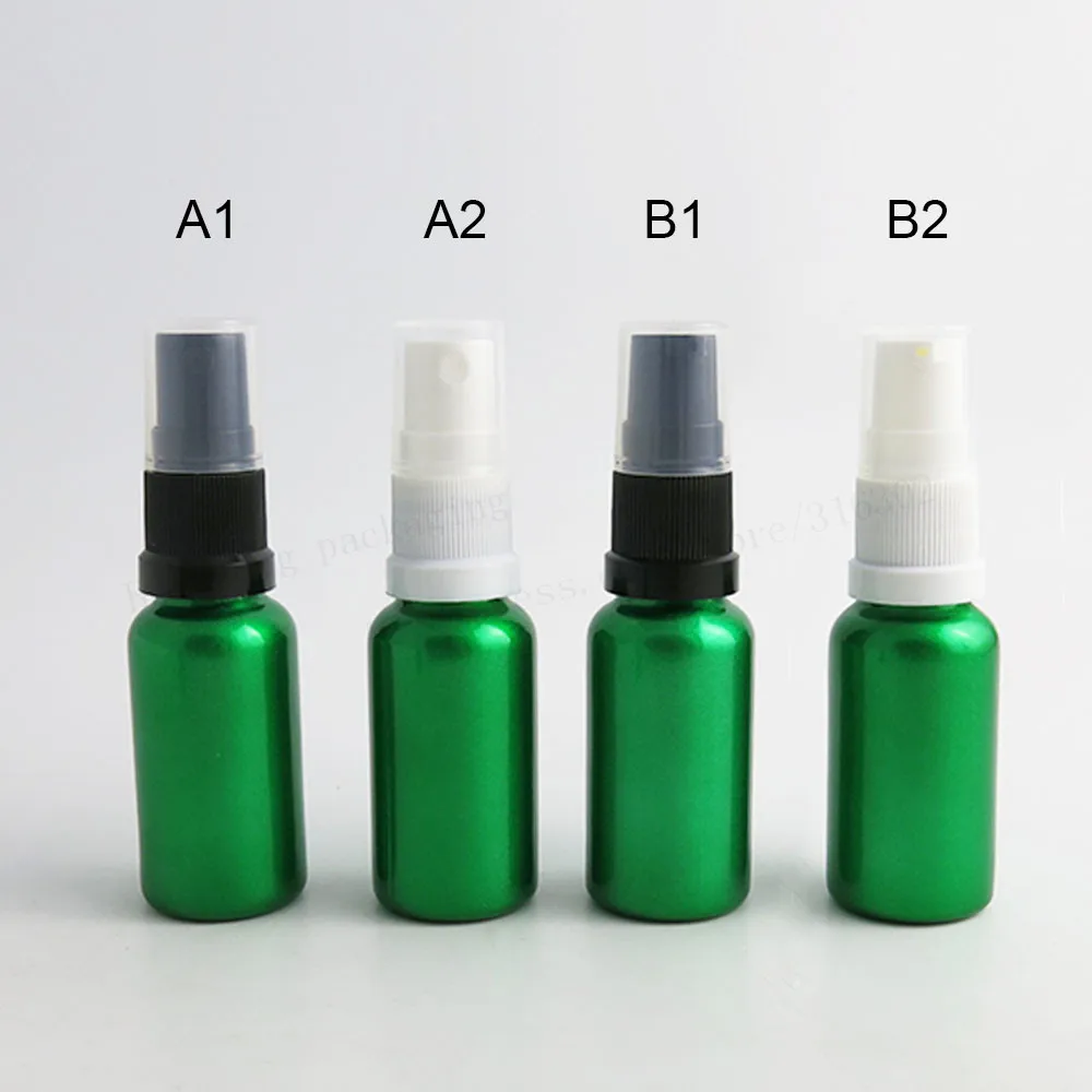

200 x 20ml Paint Green Glass Essential Oil Bottle with Lotion Pump Mist Sprayer 20cc Green Glass Perfume Bottles Containers