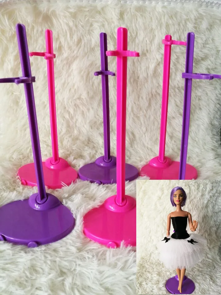 2019 Free shipping 4pcs/lot 2 colors mixed Doll Stand doll accessories Display Holder For Barbie Doll