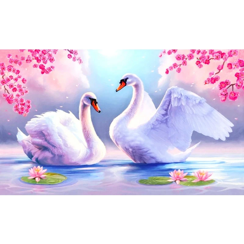 as picture Cutiepop Горячая Распродажа стиль Любовь Лебедь алмазная живопись 5D смола мозаика вышивка Стразы Diy картина паста подарки NCP169 - Цвет: as picture