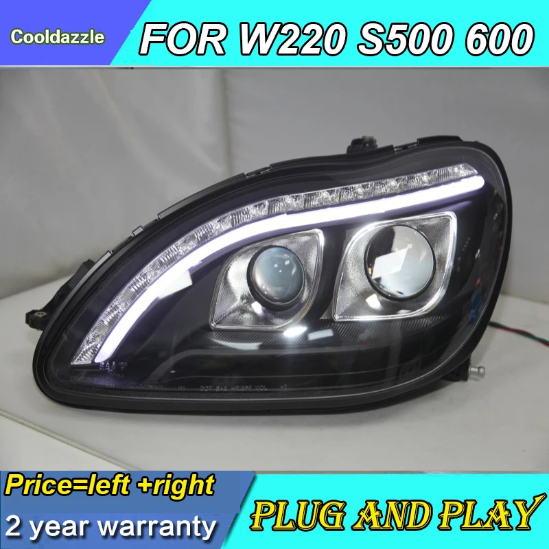 Светодиодный налобный фонарь для Mercedes Benz W220 S280 S320 S500 S600 1998 1999 2000 20012002 2003 2004 2005 год