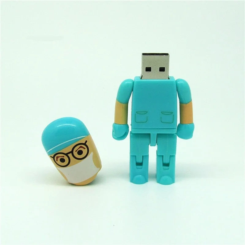 Робот зеленый доктор медсестра флэш-накопитель usb мини компьютер подарок карта