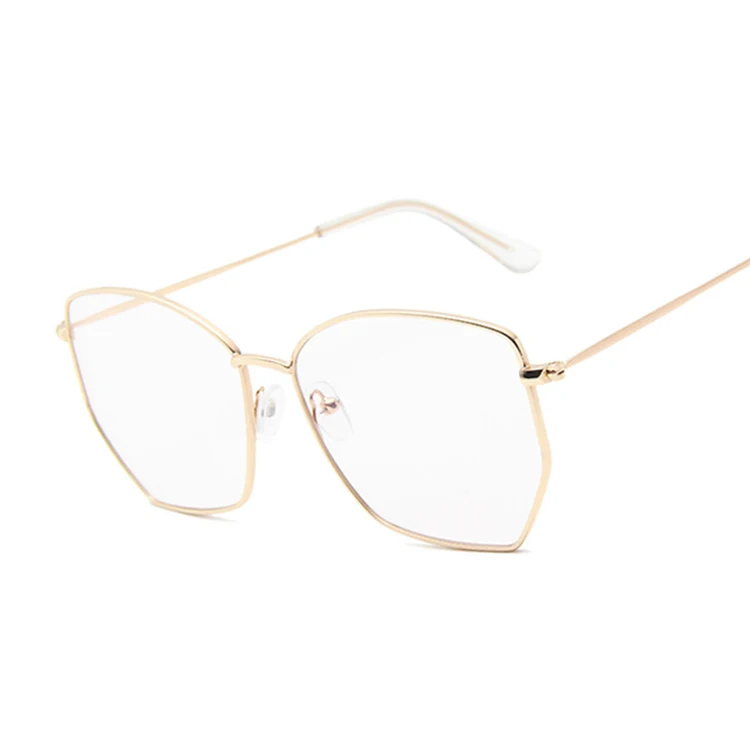 GoldTrans Women Cat Eye Sunglasses Cute Sexy Brand Designer Summer Retro Oversized Frame Black Yellow Cateye Sun Glasses Female - Цвет линз: GoldTrans
