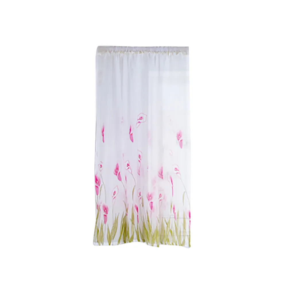 200x150cm Curtains For Living Room Daffodil Flower Print Tulle Curtain Handle Tulle Coveted 1 FabricWindow Decoration 67