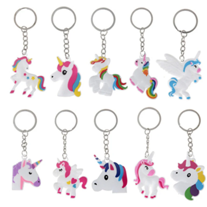 Милый Сказочный ПВХ брелок в виде единорога для вечеринок универсальный