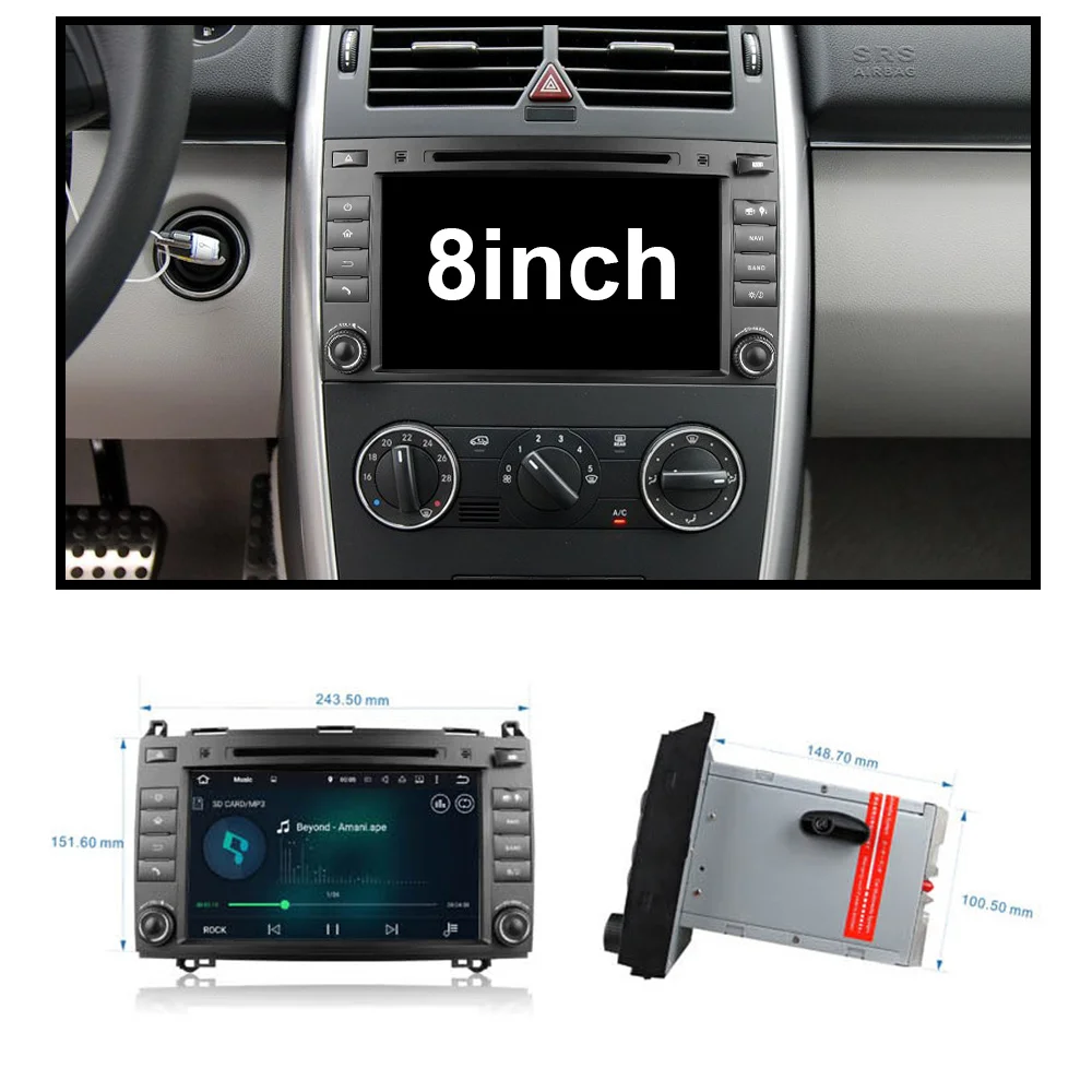Автомагнитола Eunavi 2 Din 8 дюймов Android 9 0 DVD плеер радио стерео gps навигация для Mercedes Benz