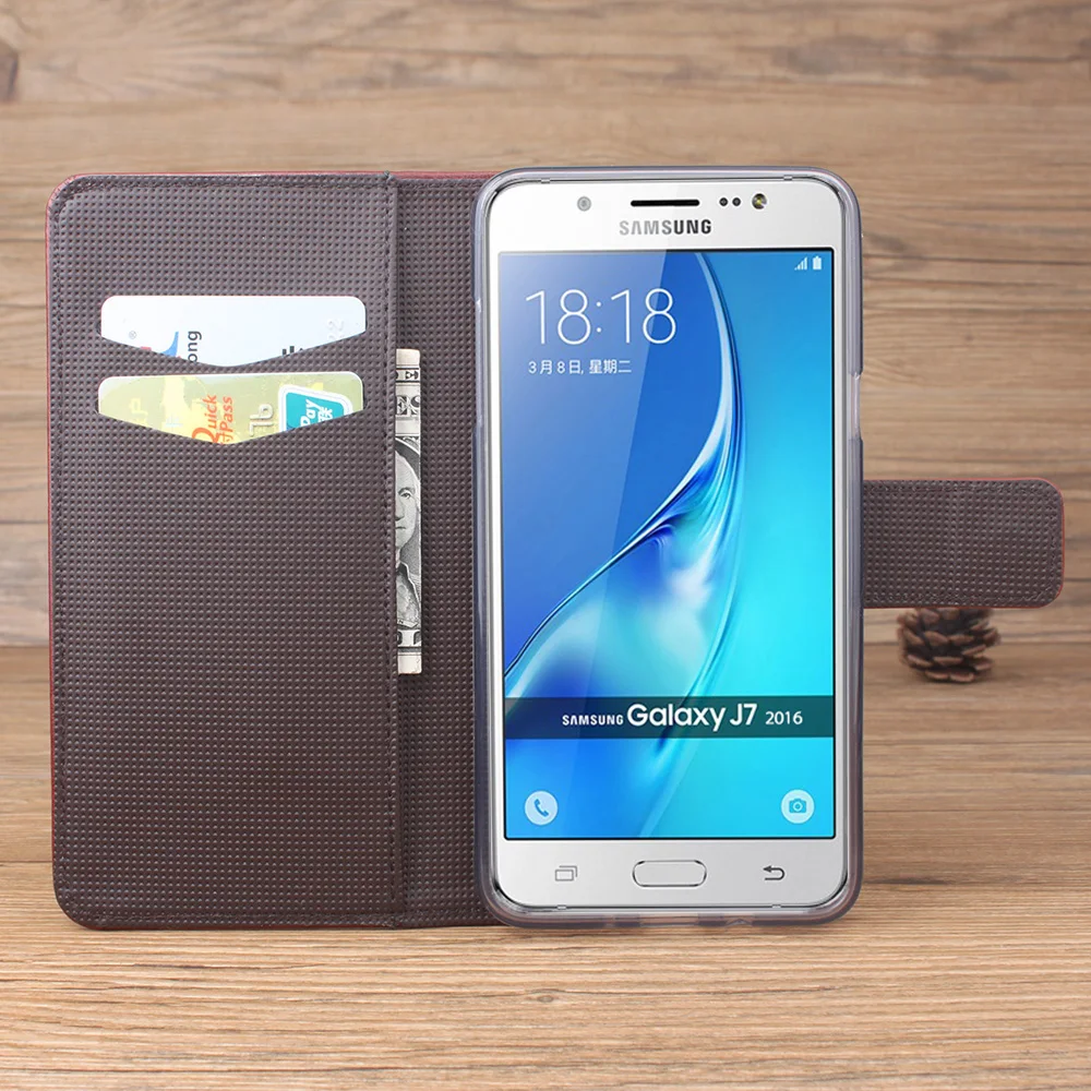 Baiwei бренд класса люкс для Samsung Galaxy J7 2016 чехол флип кожаный бумажник роскошь