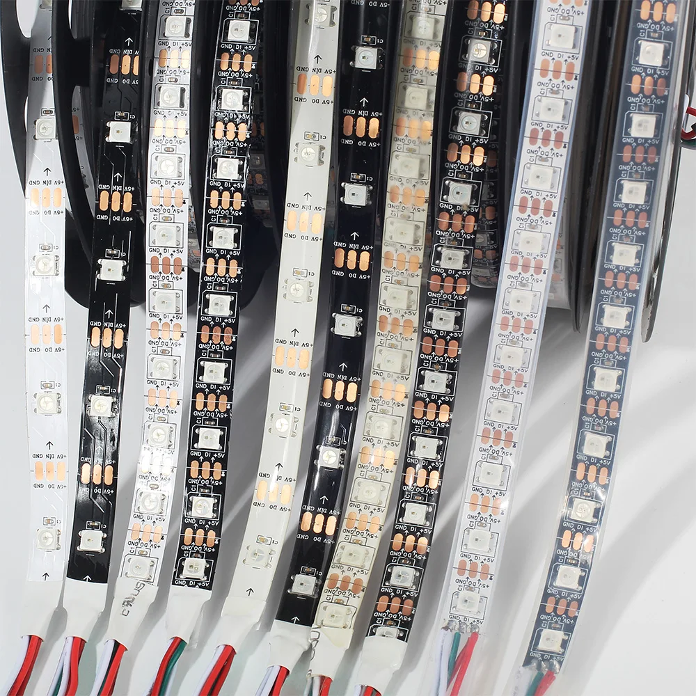 DC5V WS2812B RGB светодио дный 30/60/144 пикселей/светодио s/m Smart пикселей полосы
