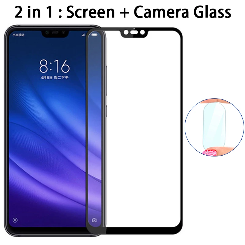 2 в 1 9D экран с защитой объектива камеры закаленное стекло для Xiaomi mi 8 Lite Xio mi 8 8lite защитное стекло HD пленка