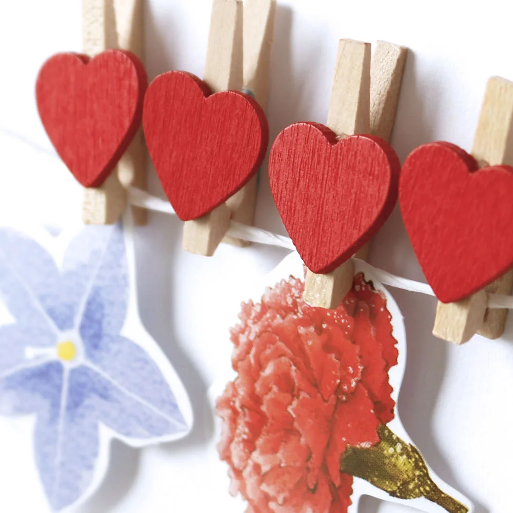 50 шт. деревянные мини зажимы для фотографий|heart wooden clips|wooden clipsdecorative clips |