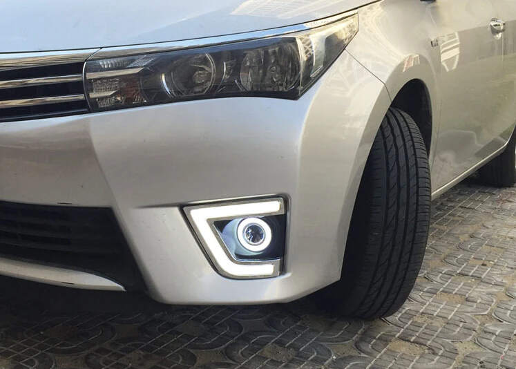 Белый светодиод DRL + желтый указателя поворосветильник COB angel eye (6 цветов)