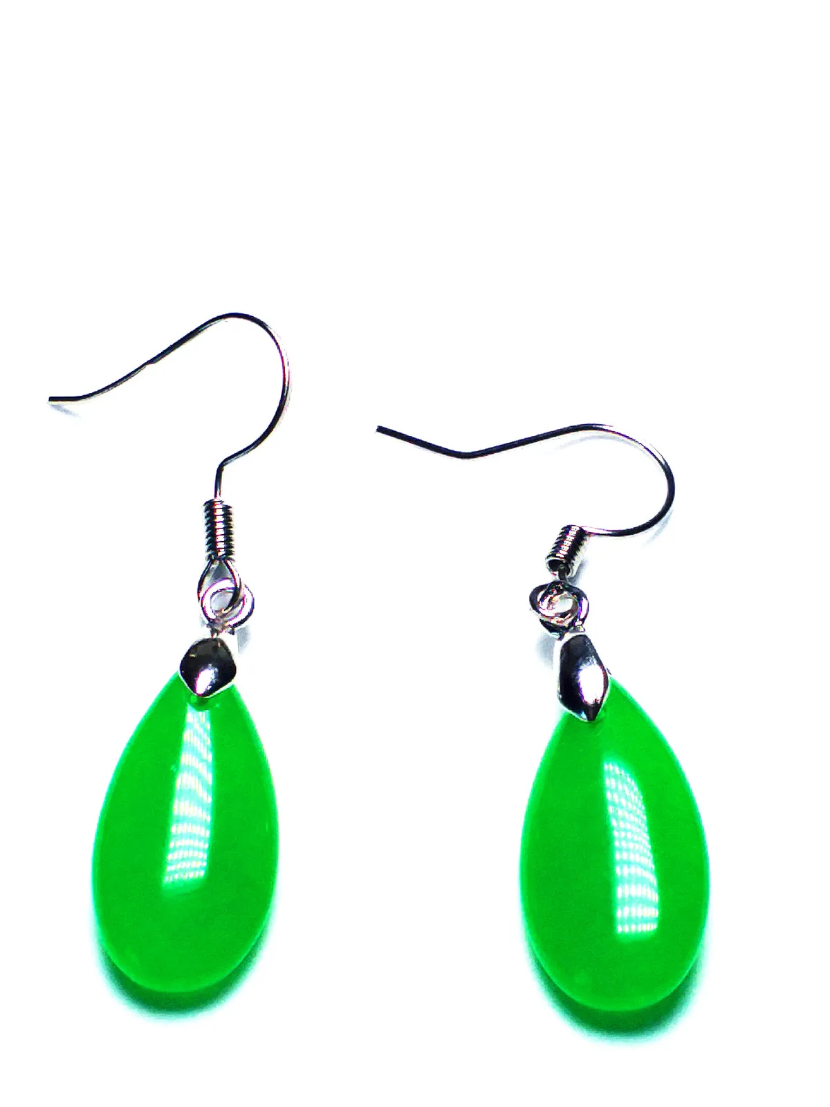 Красивые зеленые нефритовые серьги капельки из серебра 925 пробы|drop earrings|earrings