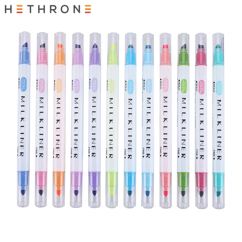 Маркеры hetron 12 шт./компл. sharpie цветные маркеры для детей милые ручки с двойной
