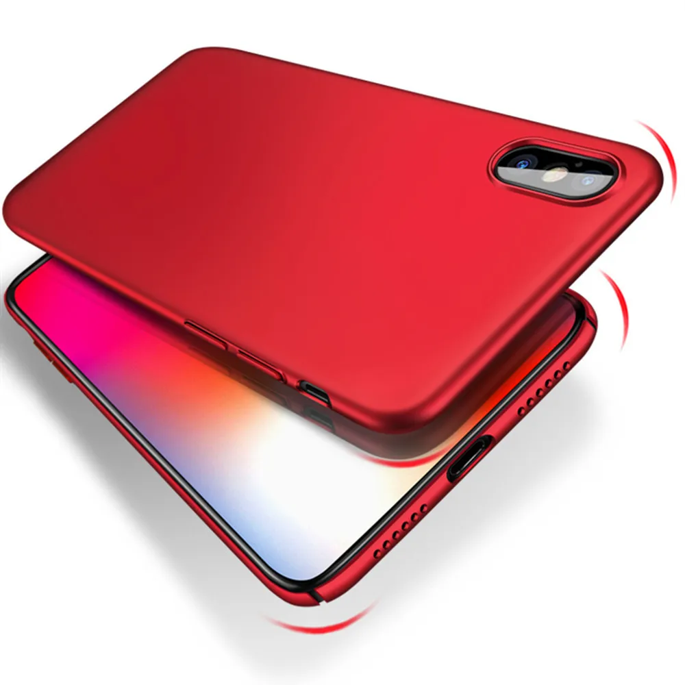 Ударопрочный жесткий чехол для Apple iPhone X XS ультра тонкий ПК матовый защитный 6 6s 7 8