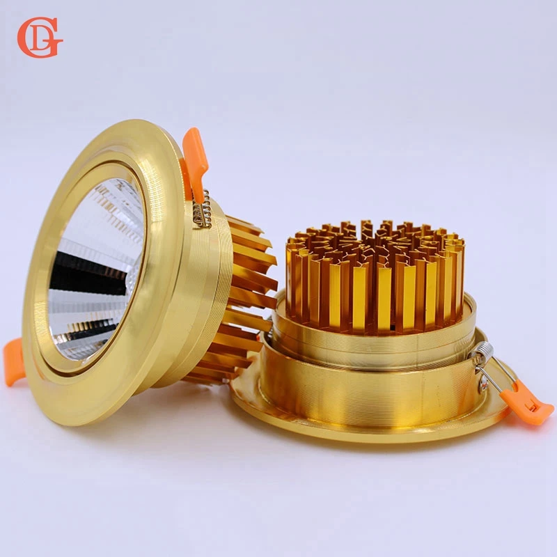 Золотистый потолочный светильник приглушаемый 5W 7W 10W 12W 15W 20W 85 265V COB Встраиваемый