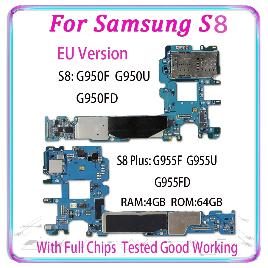 MB для samsung S8 Plus G955FD G955F G955U G950FD G950F G950U материнская плата разблокированная материнская плата ЕС Версия Android пластина