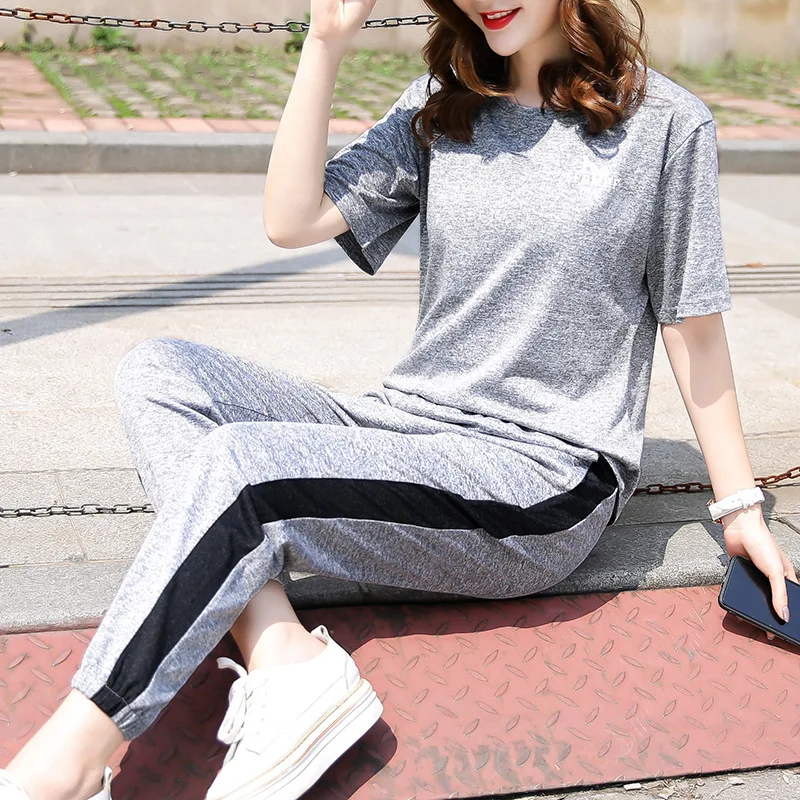 Женский спортивный костюм Свободный Повседневный из двух предметов зима 2019 |