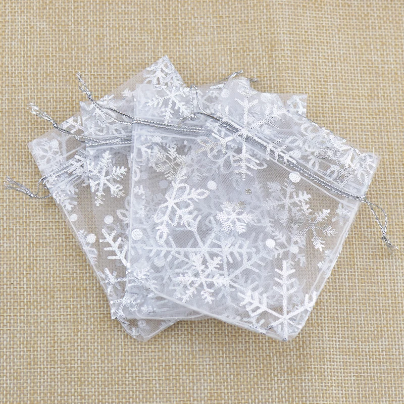 

High Quality 200pcs 6x8cm/2.53inchx3.15inch White Color Jewelry Packing Drawable Organza Gift Bags Christmas Wedding Gift Bags