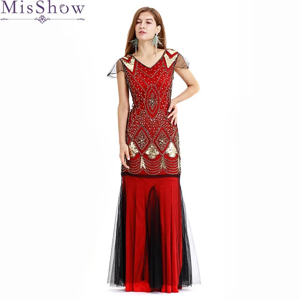 2019 Элегантное Длинное бордовое вечернее платье с блестками vestido de festa robe longue