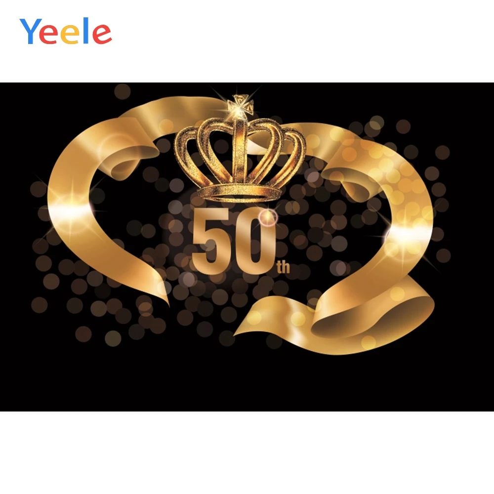 Виниловый Фотофон Yeele с золотой короной на 50 й день рождения для студийной