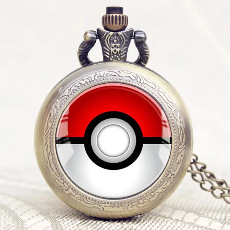 

Glass Dome Design Pocket Watch With Chain Necklace