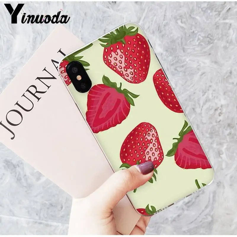 Милая мультяшная вишневая клубника Yinuoda для iPhone6S 6plus 7 7plus 8 8Plus X XsMAX 5 чехол телефона