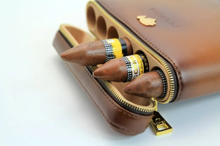 

Cohiba cigar Case Humidor Leather Holds 6 Cigars tube Mini Cedar wood cigar box portable Travel business gifts Men's Gadget