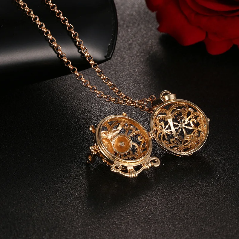4 colour black crystal Chime ball owl Locket Necklace Vintage Pregnancy Necklace for Aromatherapy Essential Oil SYYF0104