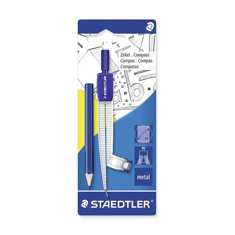 

STAEDTLER 550 55BK чертежный Компас для студентов с линейкой канцтоваров