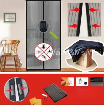1psc Hand Free Москитная сетка Двери Магнитный Anti Mosquito Шторы Противомоскитная Сетка