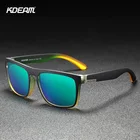 New arrived Cool Colors block design Sunglasses Men Square Mirror green Polarized lens UV400 protection KD156-C8 KDEAM
