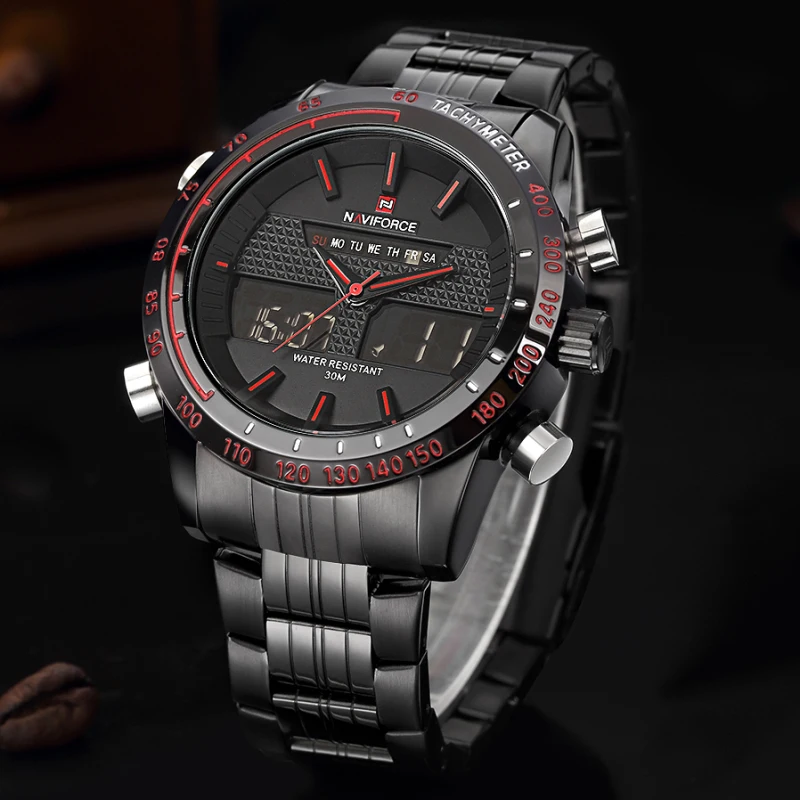 Топ люксовый бренд NAVIFORCE Модные мужские спортивные часы мужские кварцевые аналоговые часы мужские полностью Стальные наручные часы Relogio Masculino