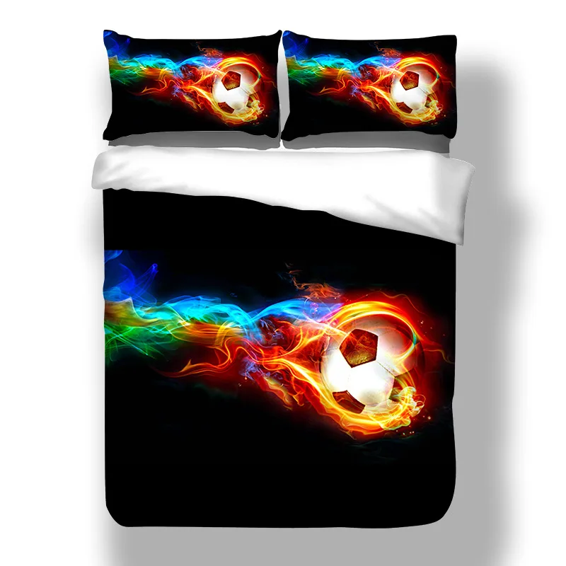 

3D print football soccer design twin king queen double bedclothes duvet cover set bedding set