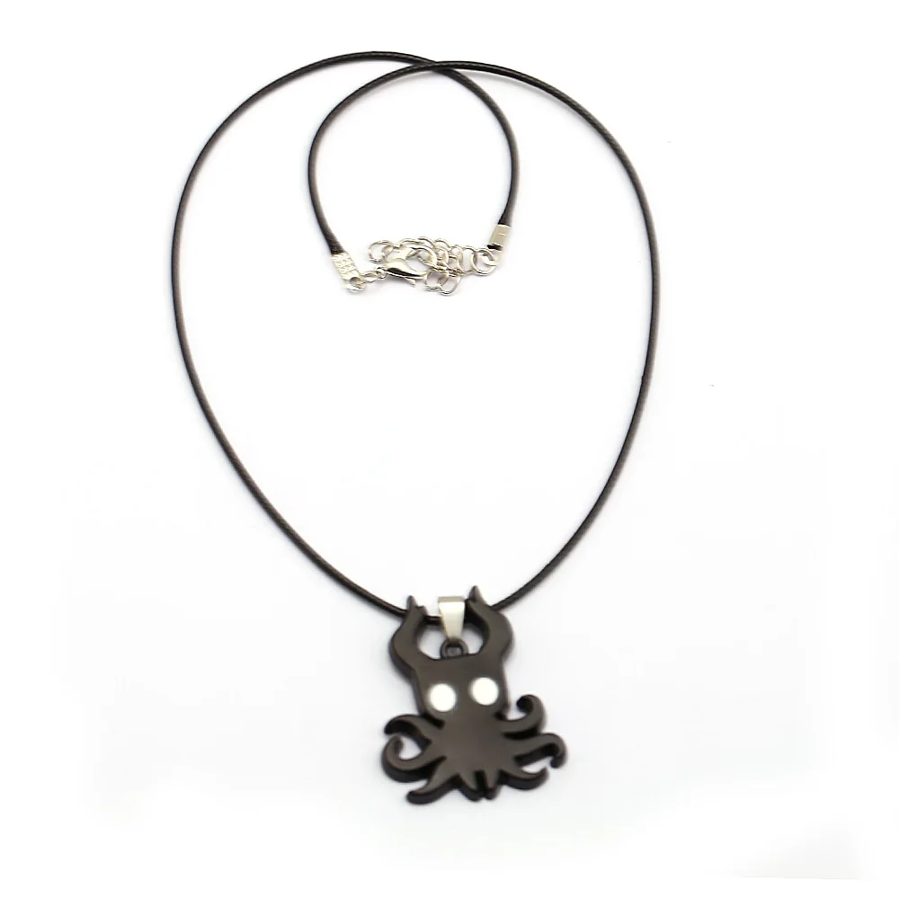 Game Hollow Knight Cosplay Keychain Keyring Accessories Enamel Key Chain Octopus Pendant Necklace Leather Choker KeyChains | Украшения и