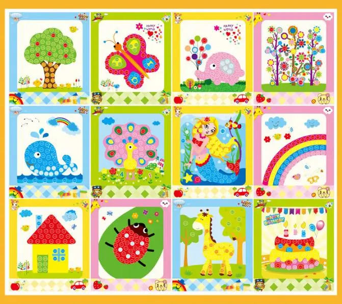 Креативные Детские обучающие игрушки ручной работы с липким рисунком для