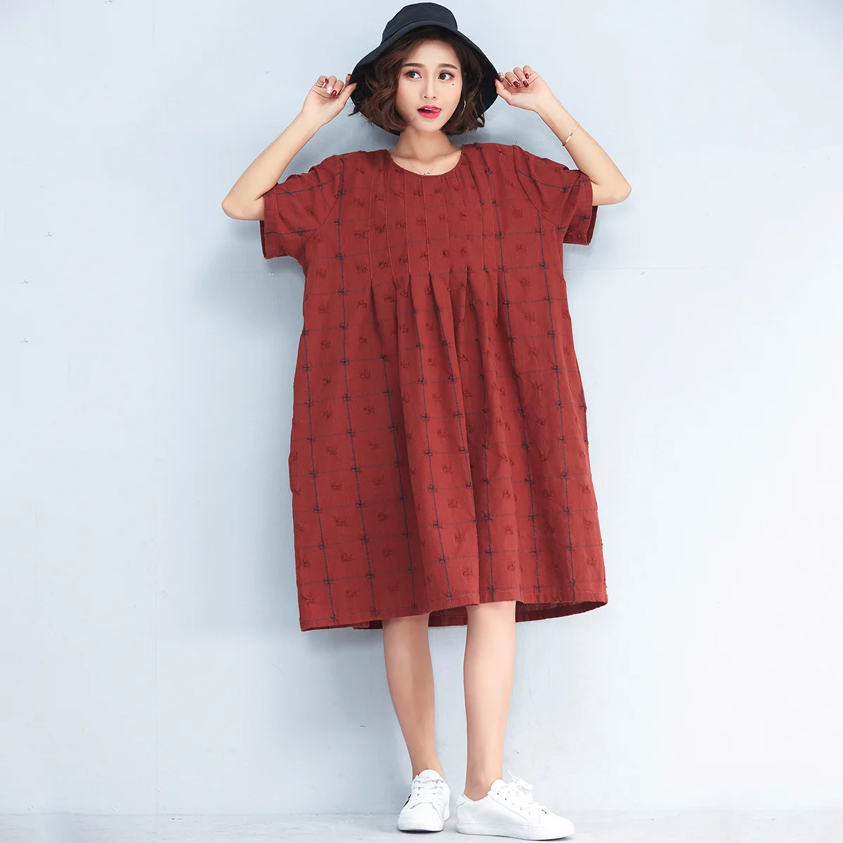 Повседневные однотонные летние свободные женские платья 2019 Весенние новые