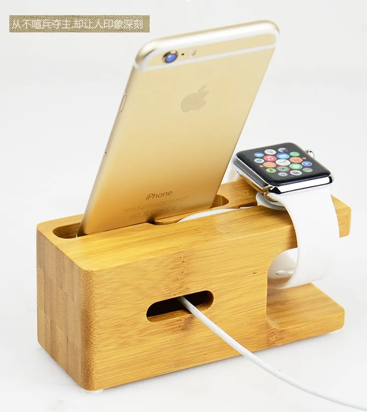 Real Bamboo Wooden Mobile Phone Stand Wood Holder Universal for Watch iPhone 6 7 6s 6plus 5 5s Plus Cradle | Мобильные телефоны и